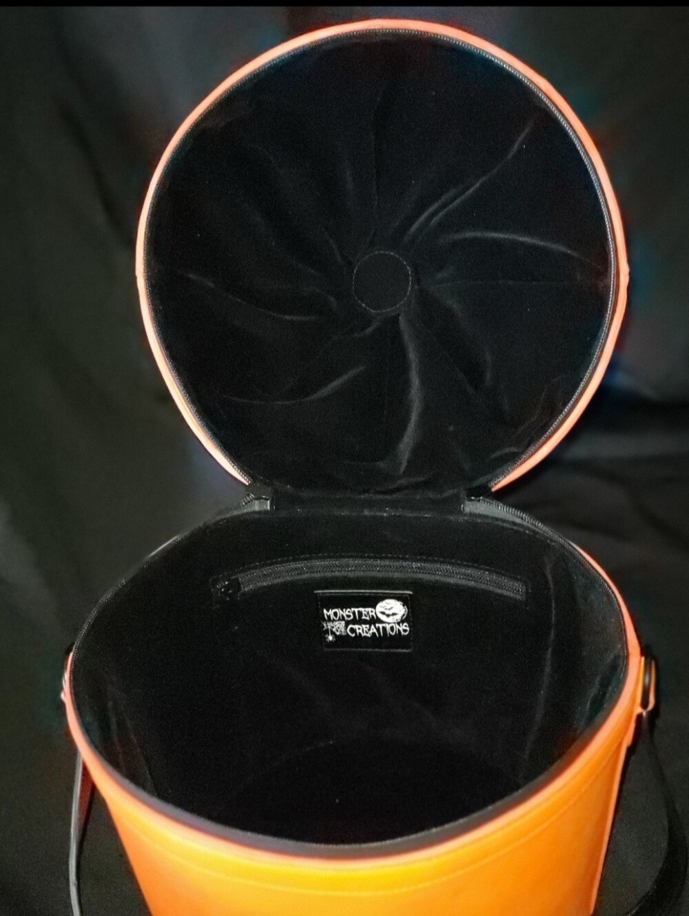 Halloween Orange Crossbody Bag with Playful Face Design - Picture 2 of 2